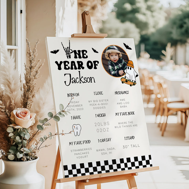 One Spooky Dude First Year Stats Circle Photo