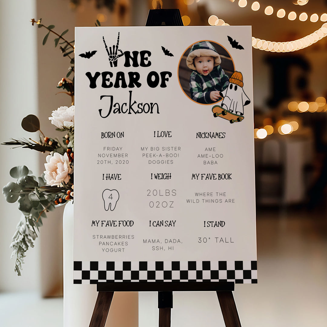 One Spooky Dude First Year Stats Circle Photo