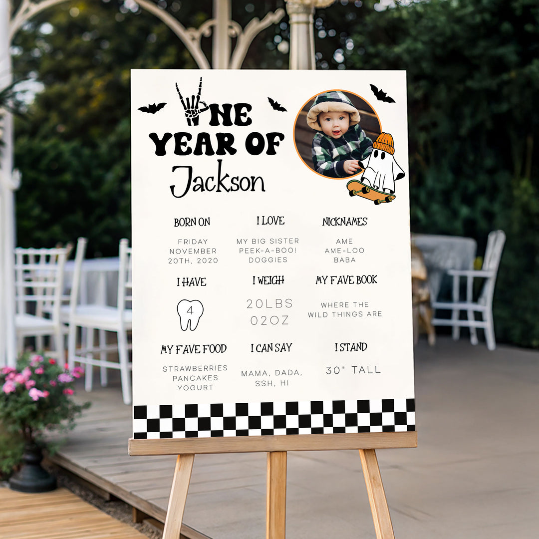 One Spooky Dude First Year Stats Circle Photo