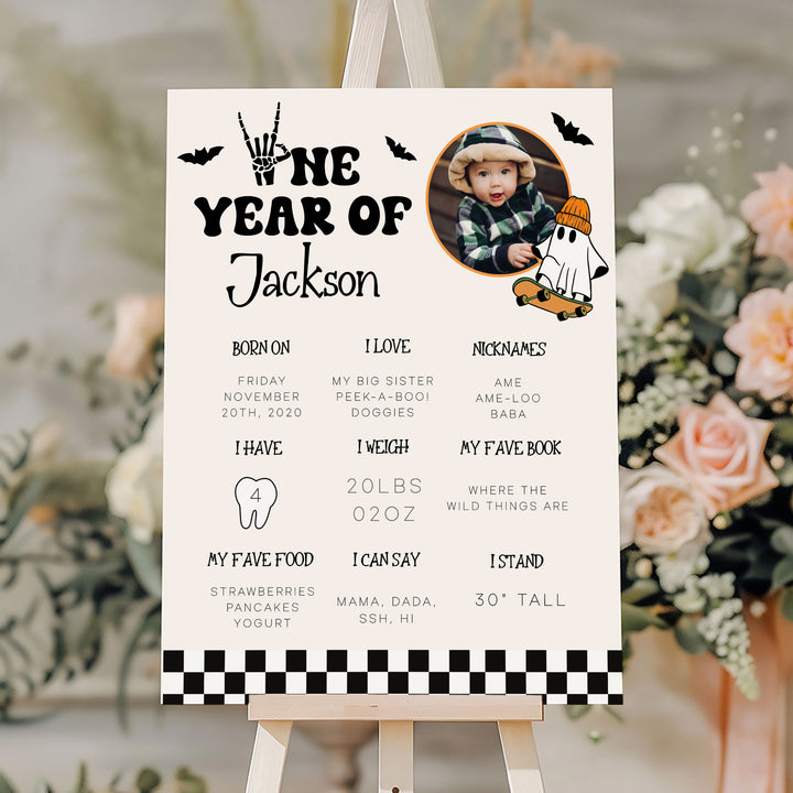 One Spooky Dude First Year Stats Circle Photo