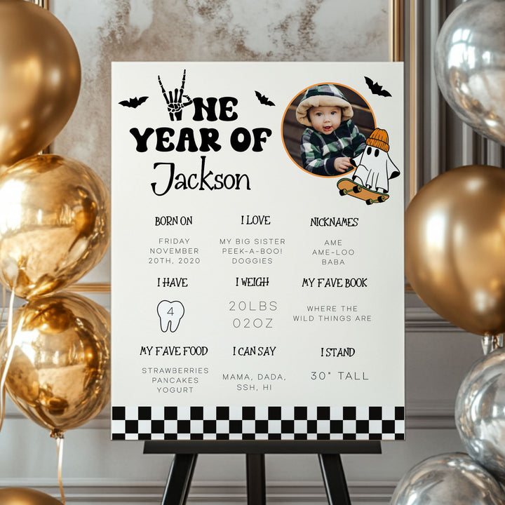 One Spooky Dude First Year Stats Circle Photo