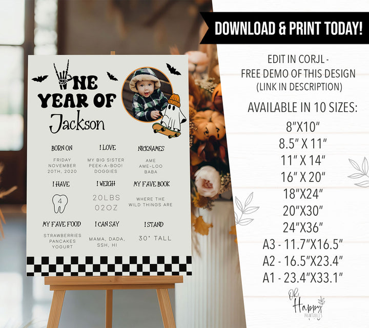 One Spooky Dude First Year Stats Circle Photo