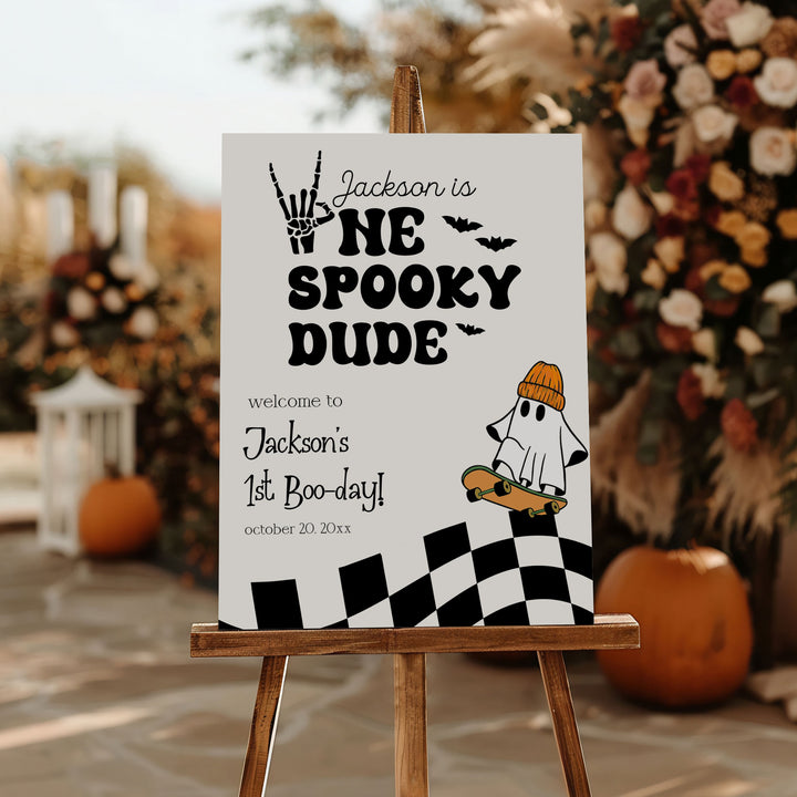 One Spooky Dude Welcome Sign