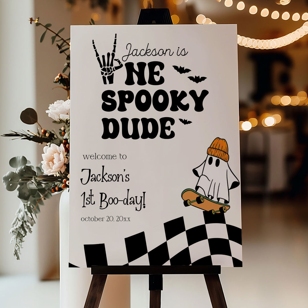 One Spooky Dude Welcome Sign