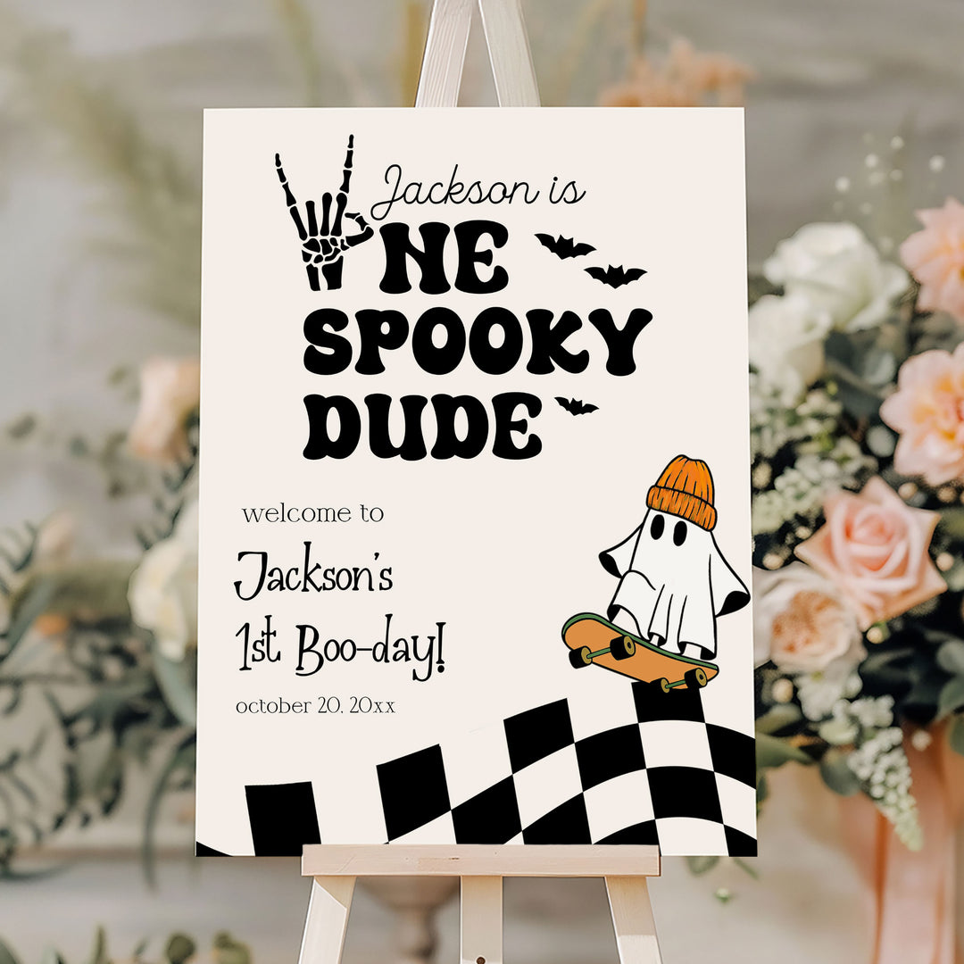 One Spooky Dude Welcome Sign