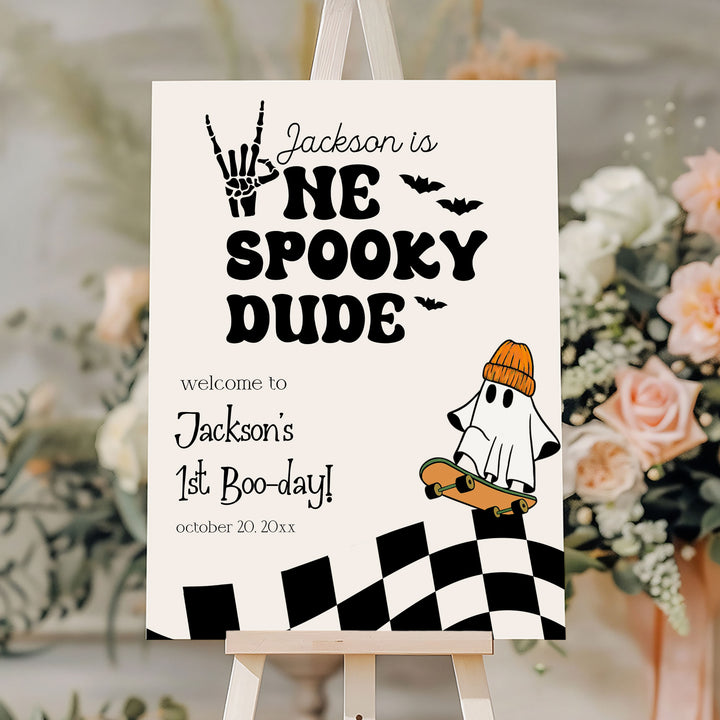 One Spooky Dude Welcome Sign