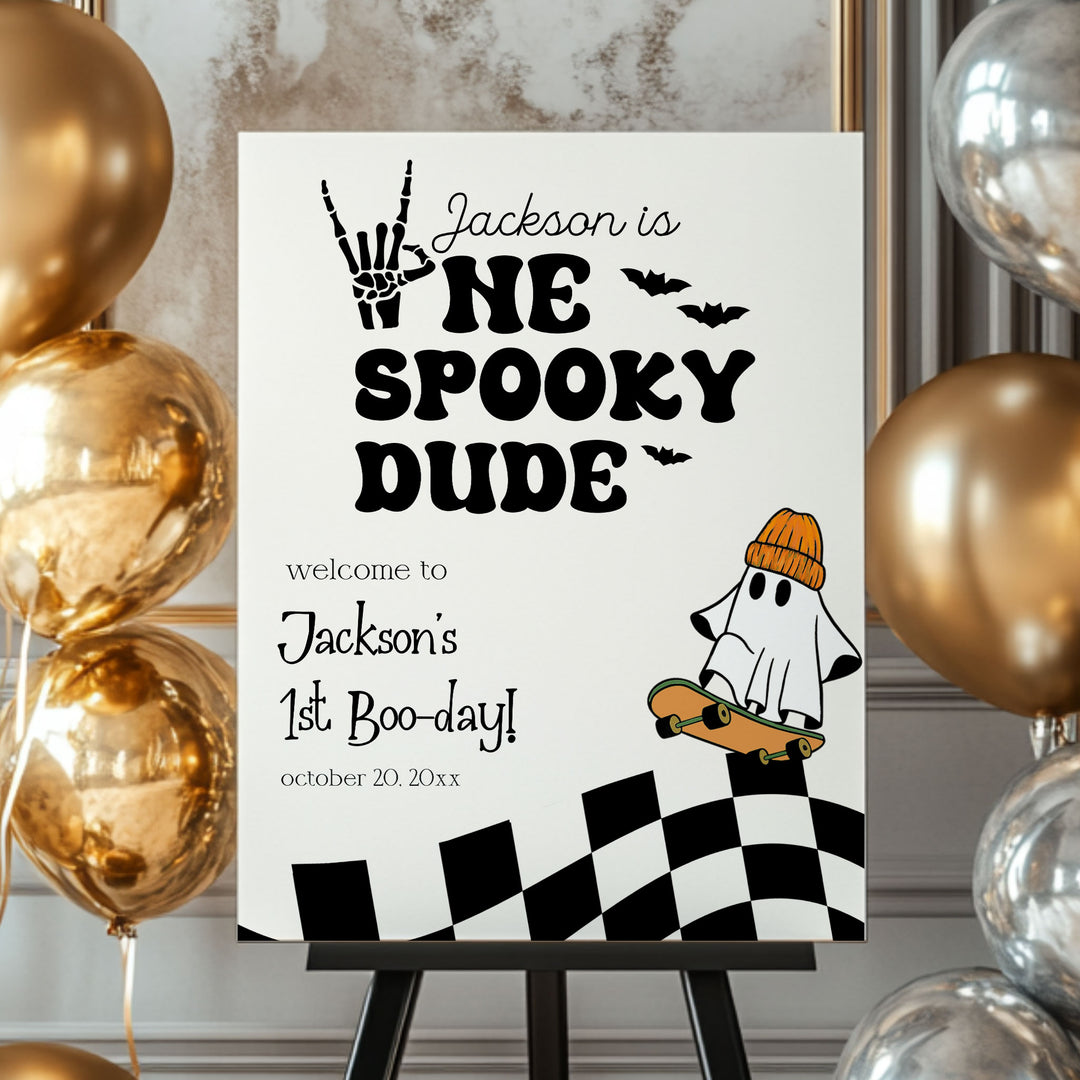 One Spooky Dude Welcome Sign