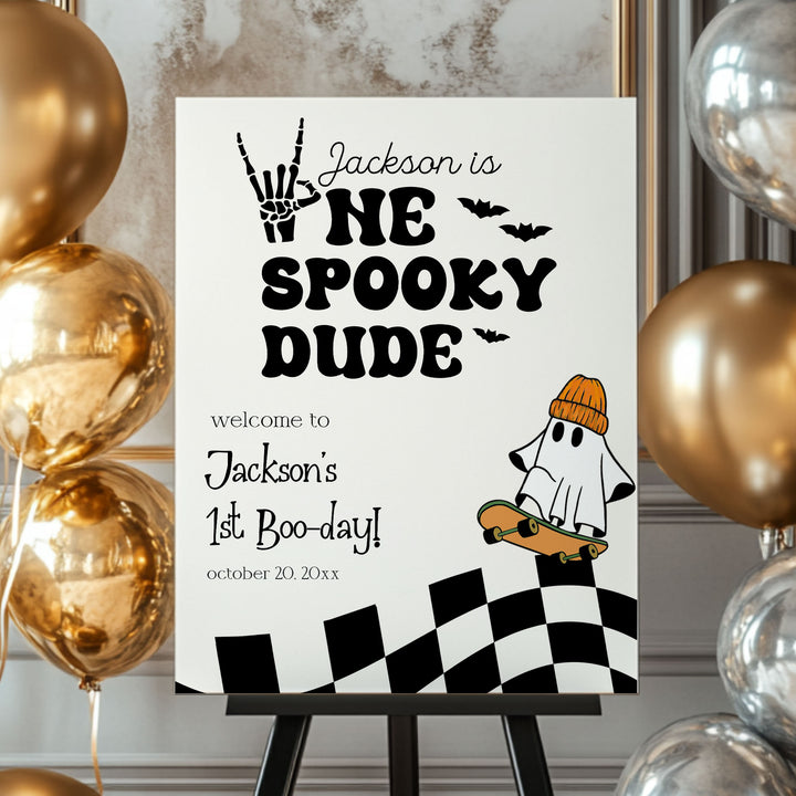 One Spooky Dude Welcome Sign