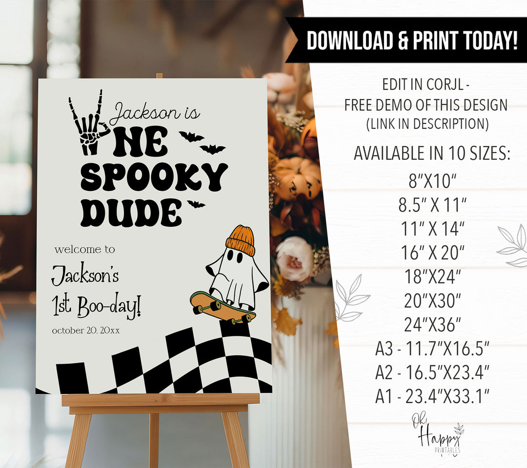 One Spooky Dude Welcome Sign