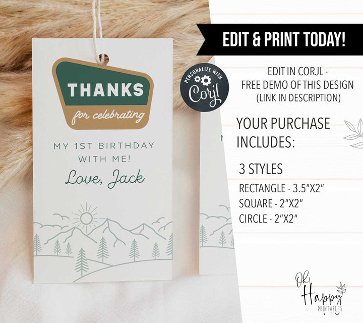 One Happy Camper Gift Tags