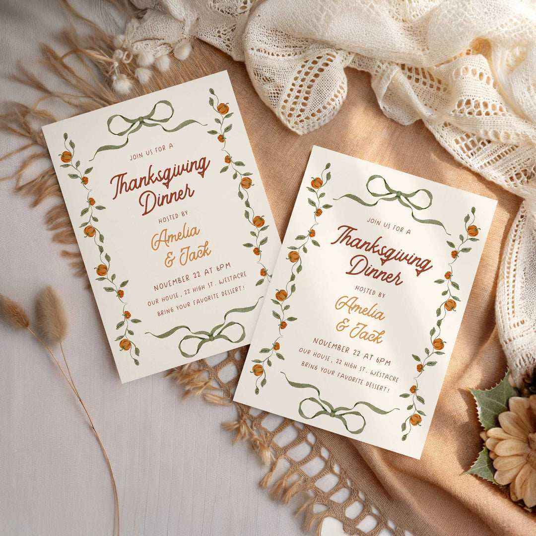 Whimsical Thanksgiving Invitation