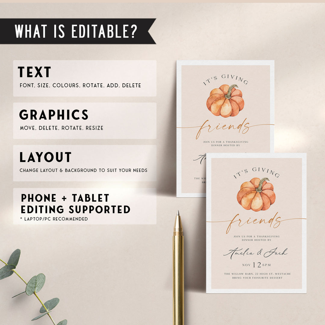 It's Giving Friends Modern Invitation