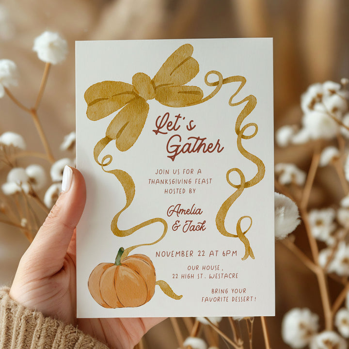Bow Thanksgiving Invitation