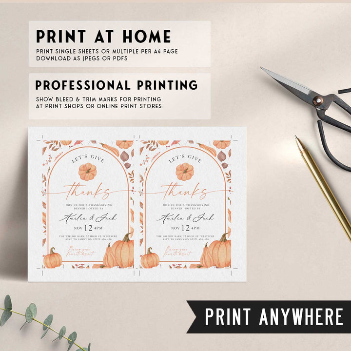 Let's Give Thanks Harvest Invitation