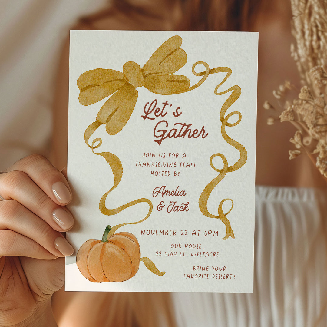 Bow Thanksgiving Invitation