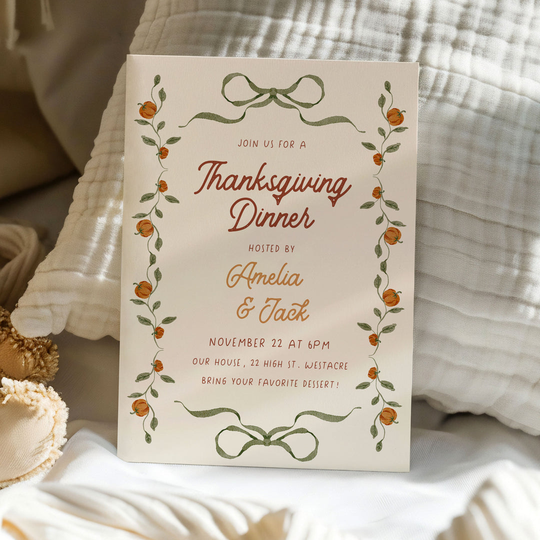 Whimsical Thanksgiving Invitation