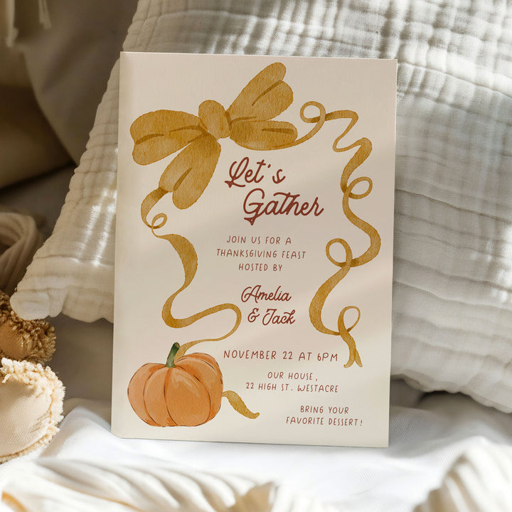 Bow Thanksgiving Invitation