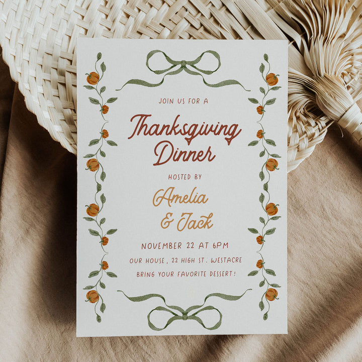 Whimsical Thanksgiving Invitation