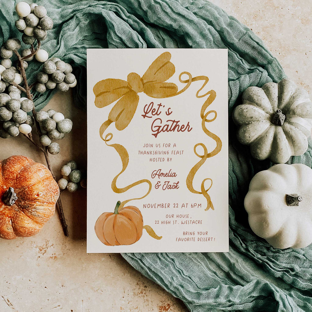 Bow Thanksgiving Invitation