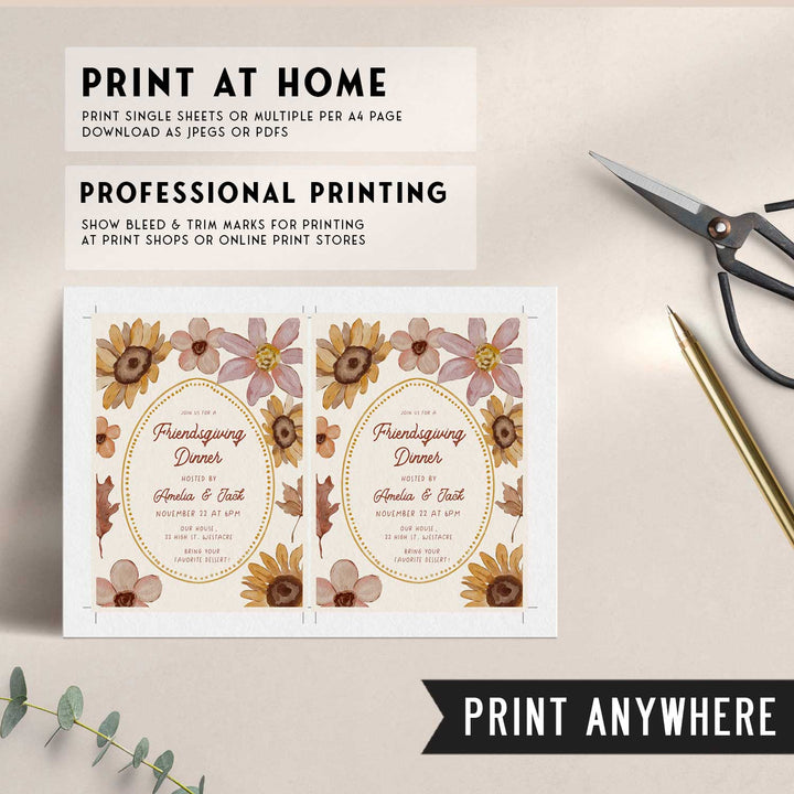 Floral Thanksgiving Invitation