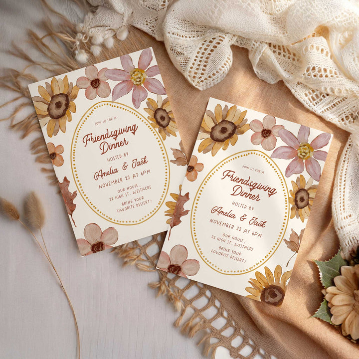 Floral Thanksgiving Invitation