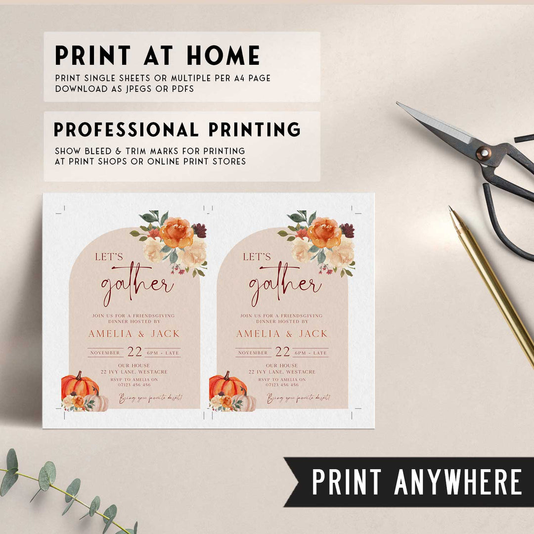 Let's Gather Thanksgiving Arch Invitation