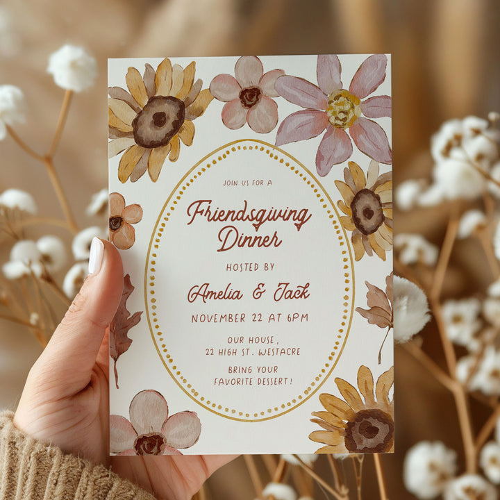Floral Thanksgiving Invitation