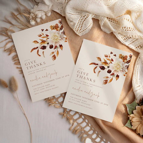 Giving Thanks Floral Invitation