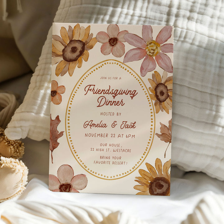 Floral Thanksgiving Invitation