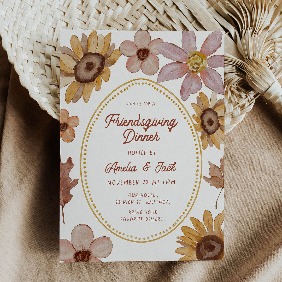 Floral Thanksgiving Invitation