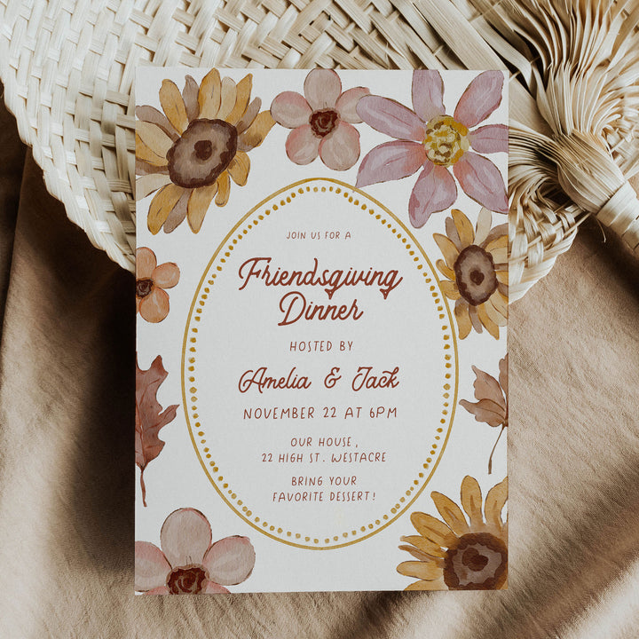 Floral Thanksgiving Invitation