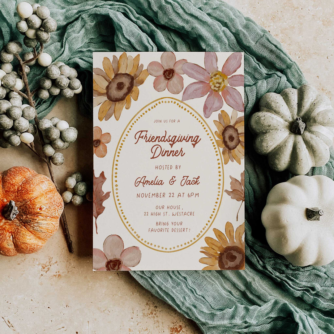 Floral Thanksgiving Invitation