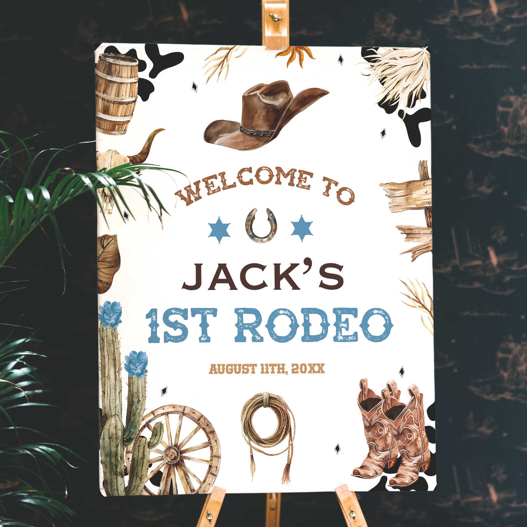First Rodeo Birthday Welcome Sign