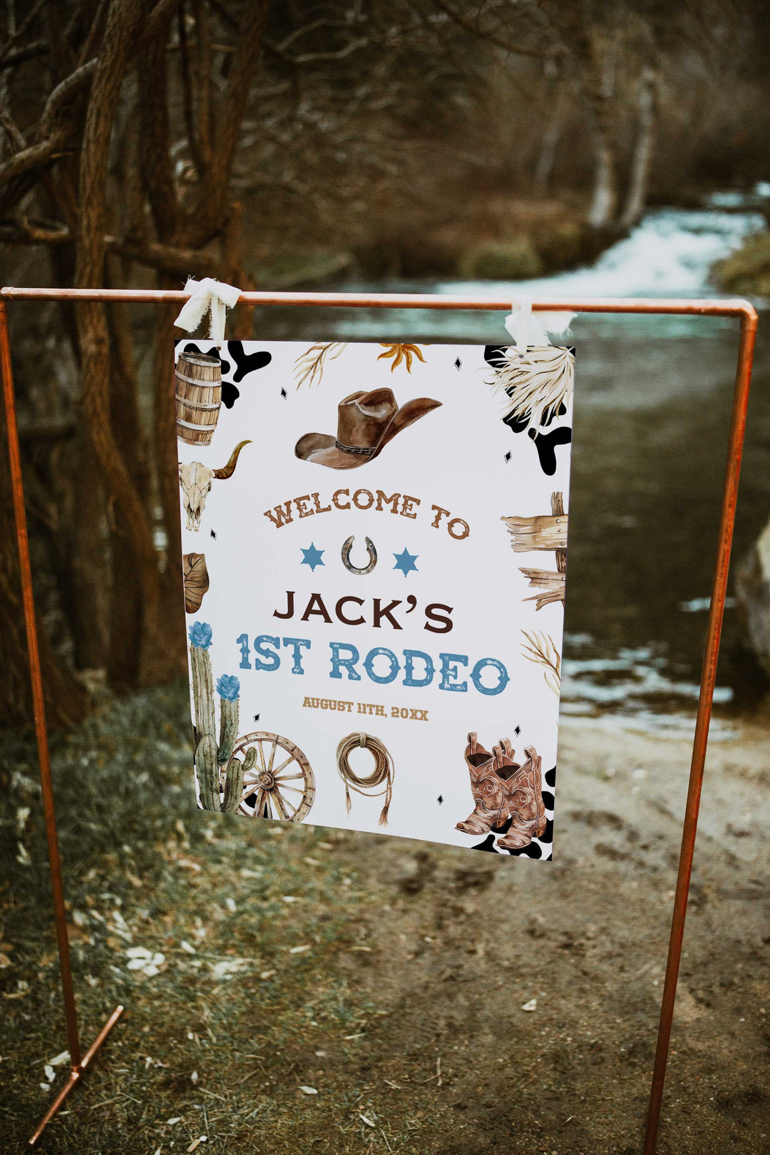 First Rodeo Birthday Welcome Sign