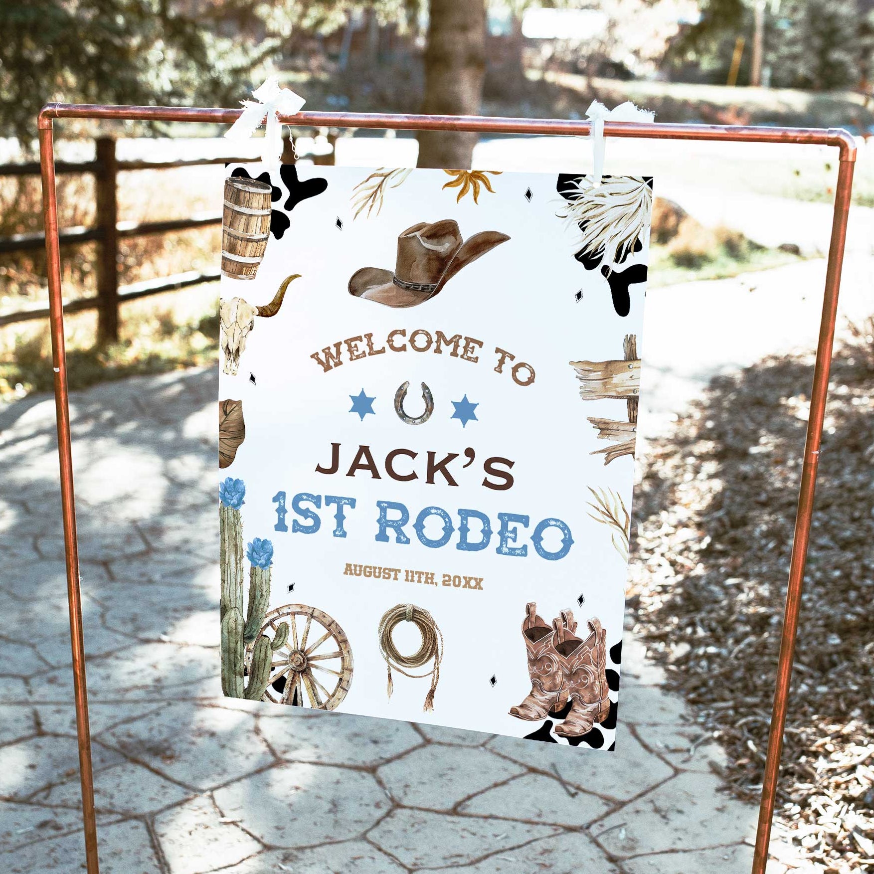 First Rodeo Signage First Rodeo Birthday Welcome Sign Editable Template – OhHappyPrintables