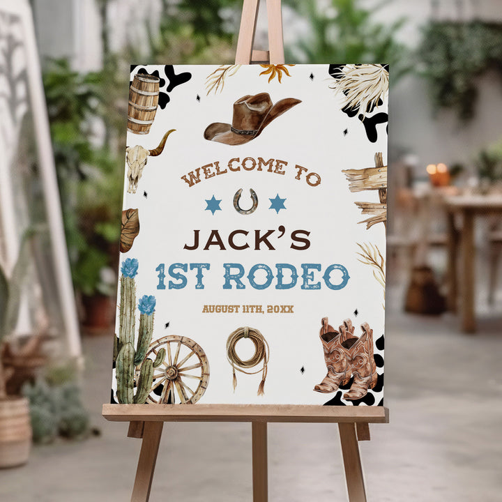 First Rodeo Birthday Welcome Sign