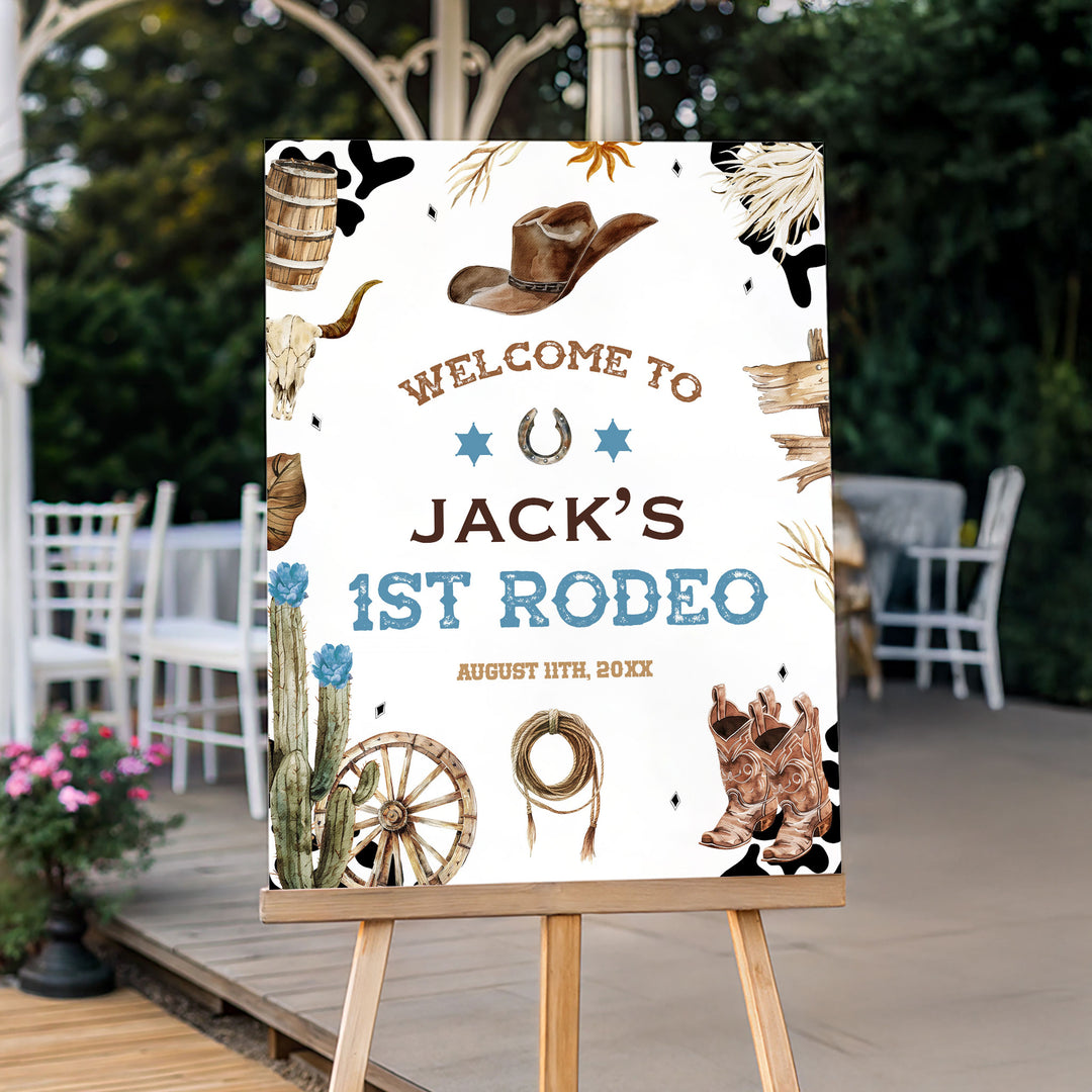First Rodeo Birthday Welcome Sign