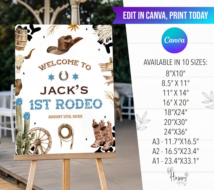 First Rodeo Birthday Welcome Sign
