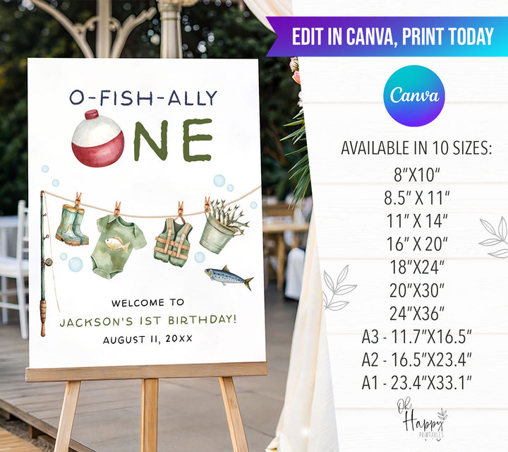O-Fish-Ally One Fishing Line Welcome Sign
