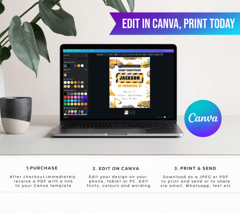 2nd Birthday Construction Border Welcome Sign