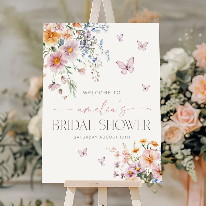 Wildflower Floral Lifetime Of Butterflies Welcome Sign