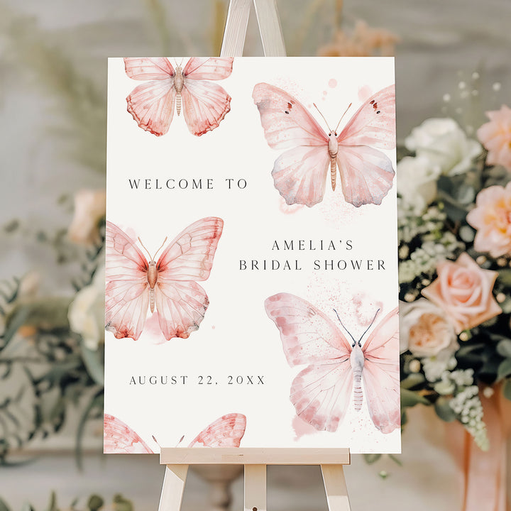 Pink Lifetime Of Butterflies Welcome Sign