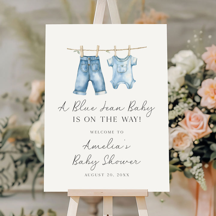 Blue Jean Baby Simple Welcome Sign