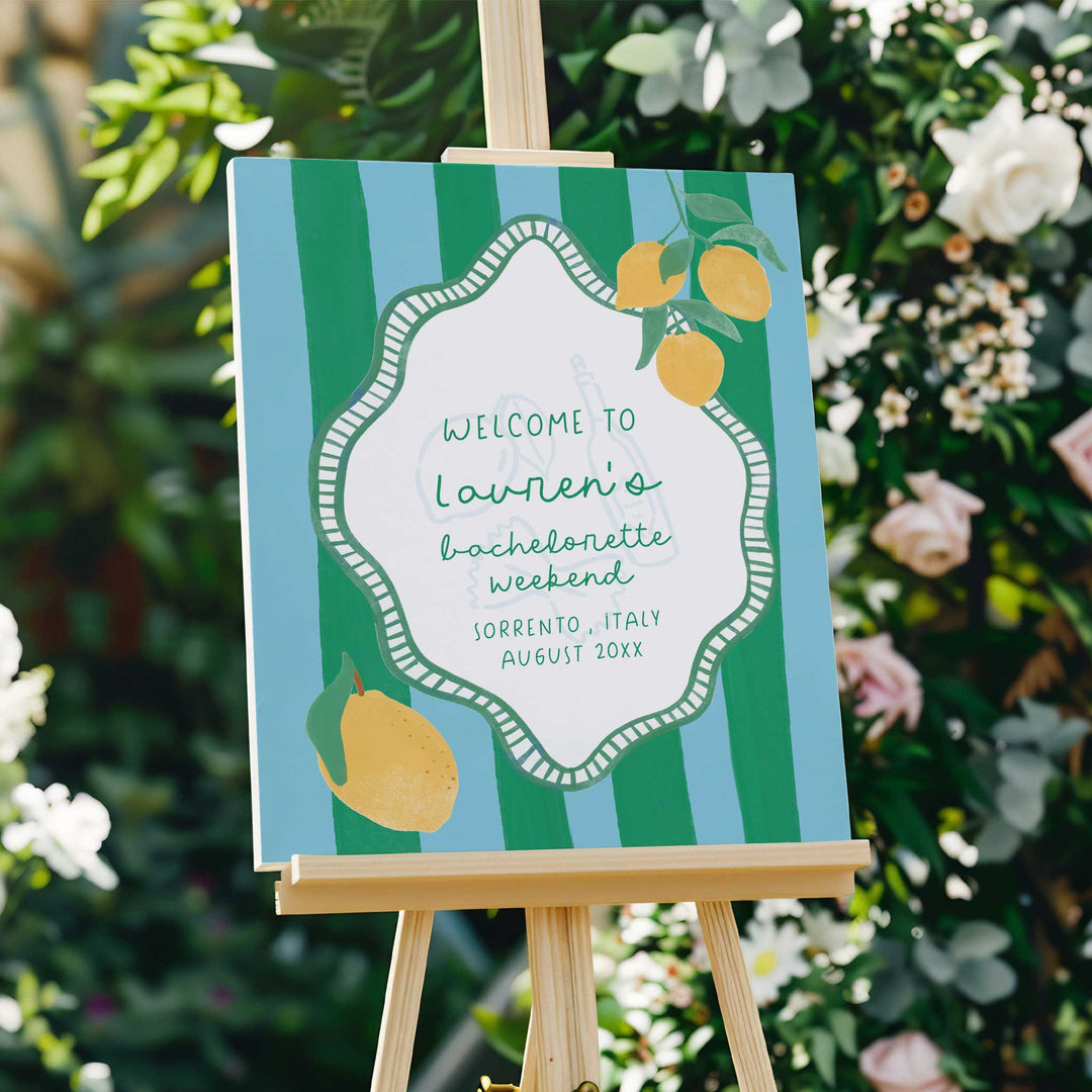 Mediterranean Bridal Shower Welcome Sign