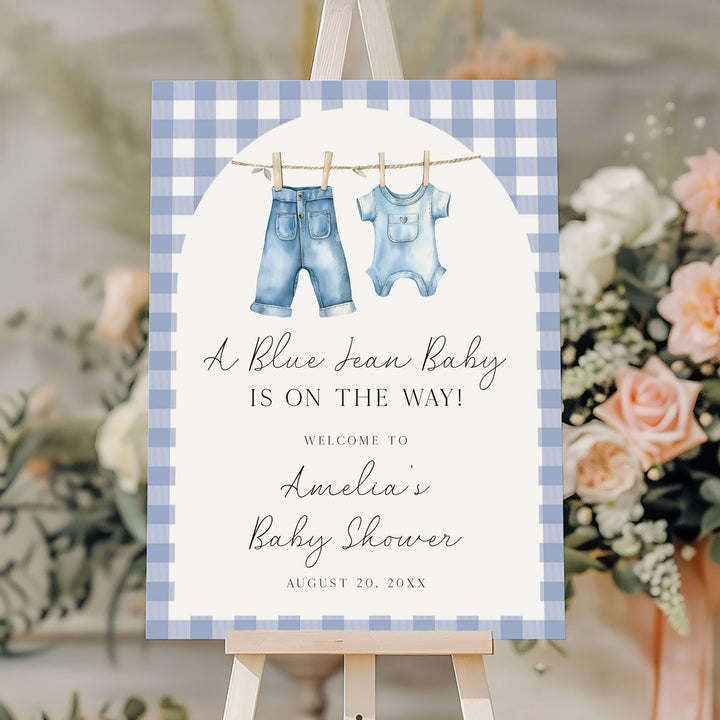 Blue Jean Baby Arch Welcome Sign