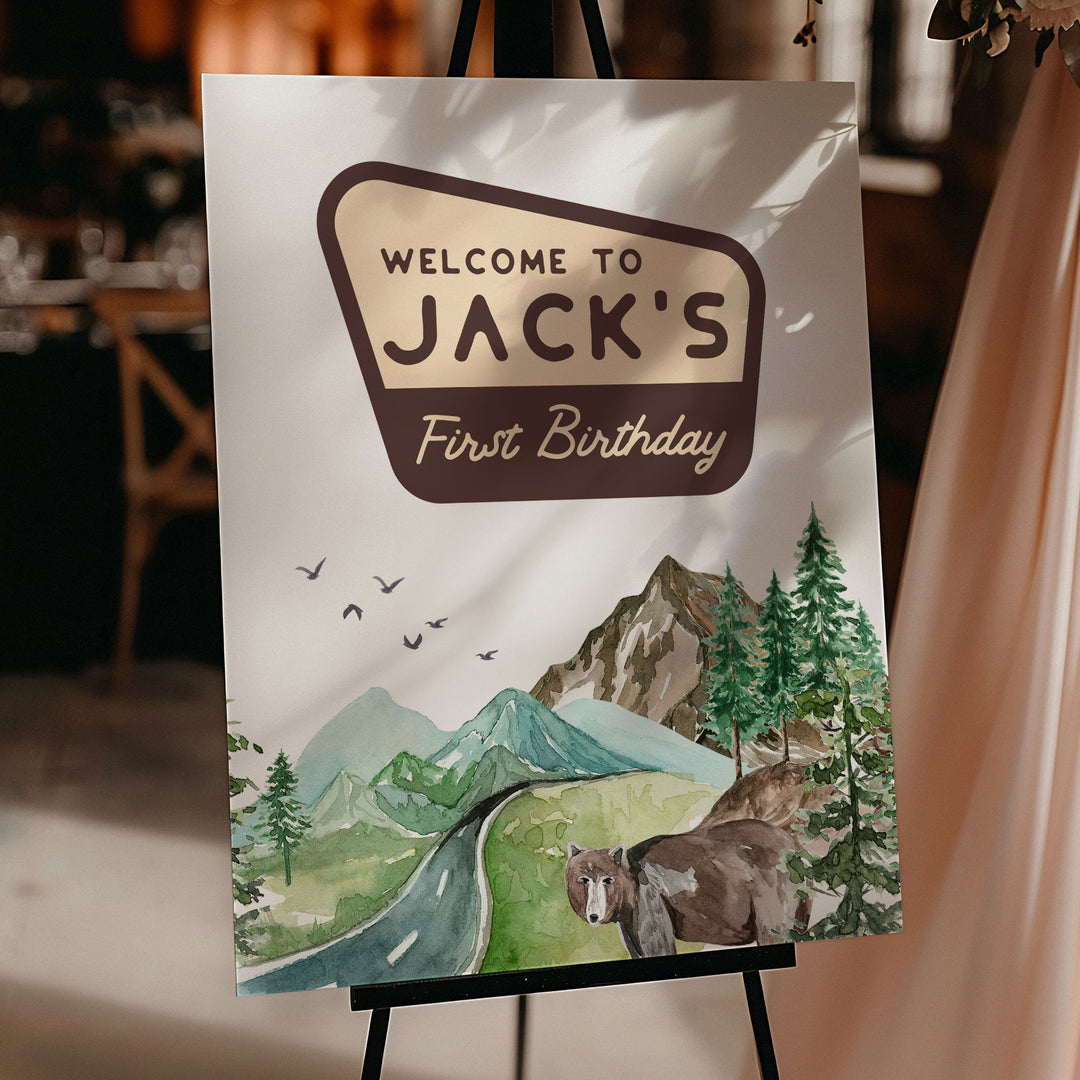 One Happy Camper Watercolour Welcome Sign