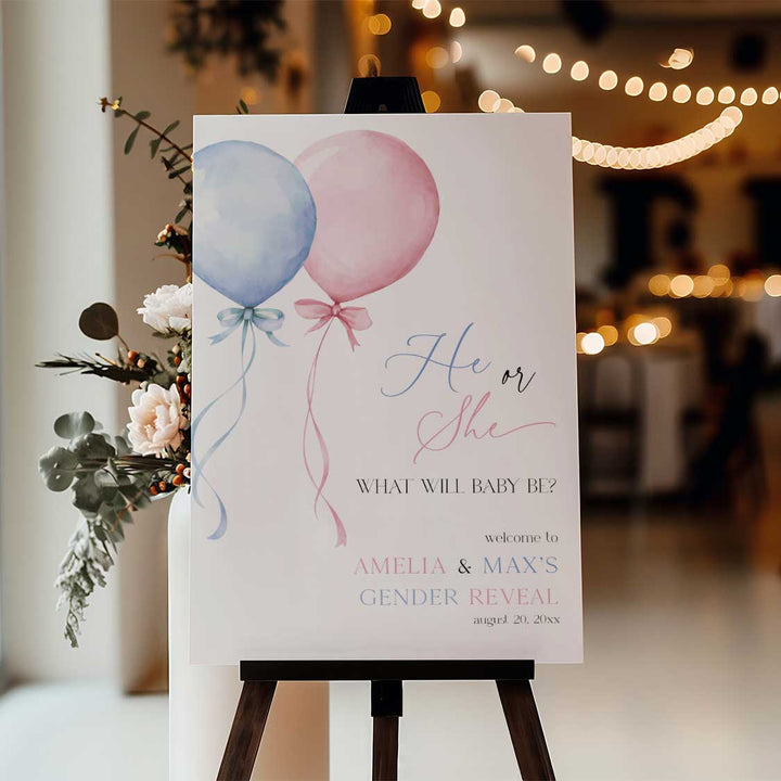 Gender Reveal Welcome Sign