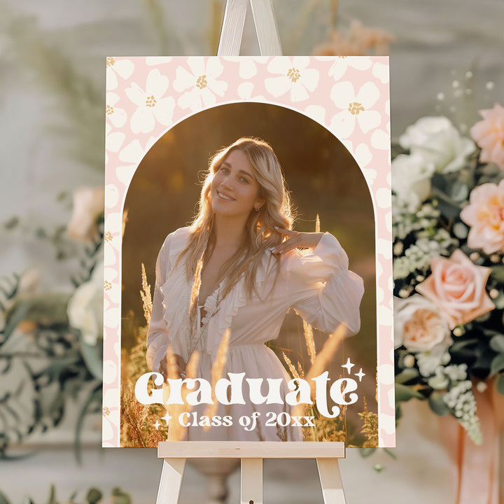Daisy Photo Graduation Welcome Sign Template