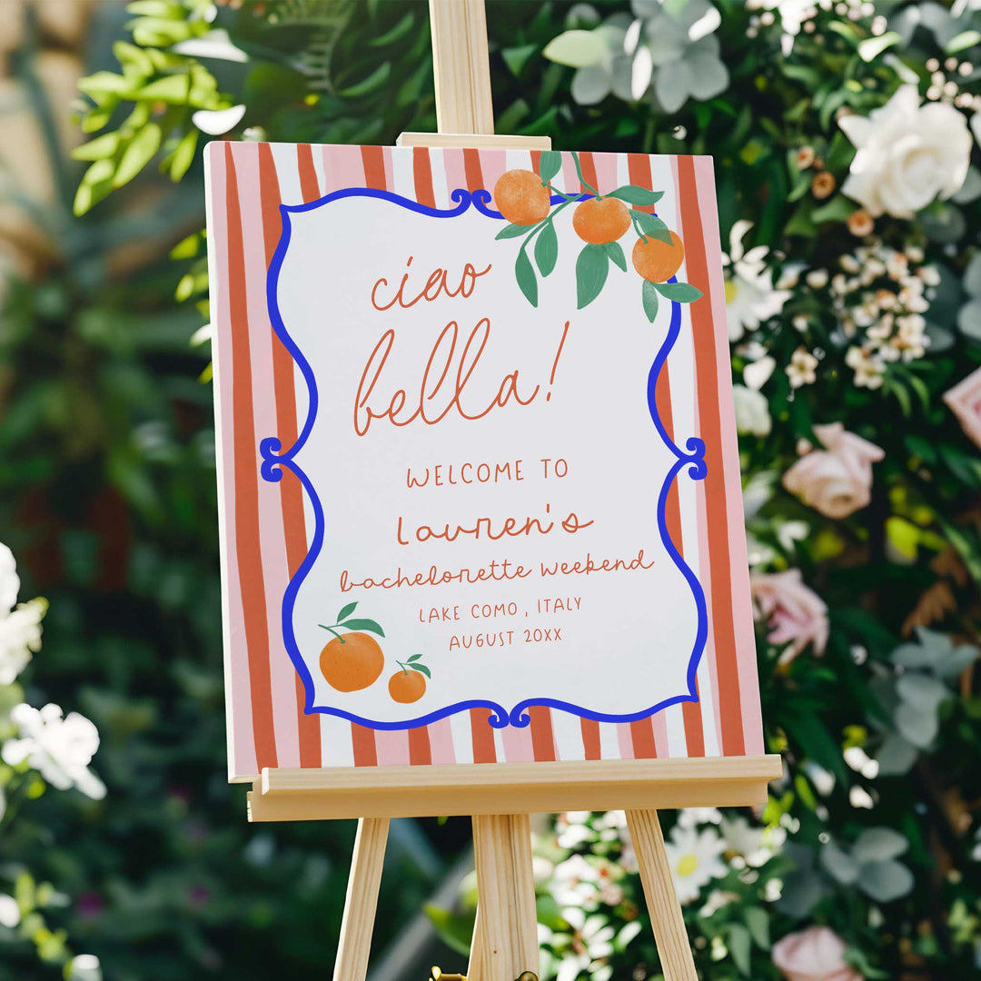 Italian Style Bridal Shower Welcome Sign