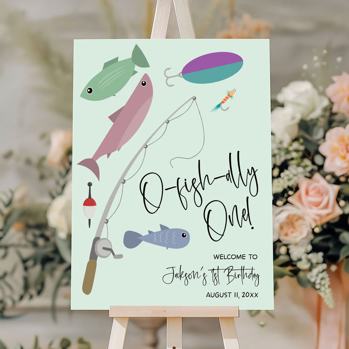 O-Fish-Ally One Modern Welcome Sign